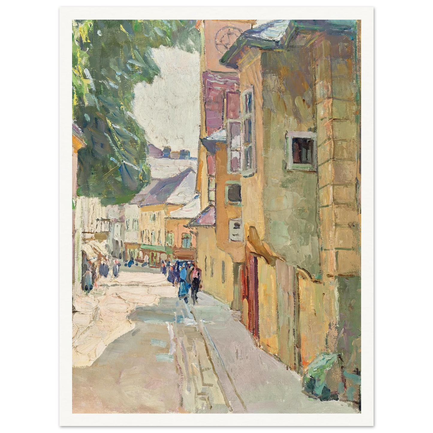 Die Dr. Seipel-Straße in Mödling (1942) Art Print | Carl Moll - Framed Poster - 30x40 cm / 12x16″ - Black frame