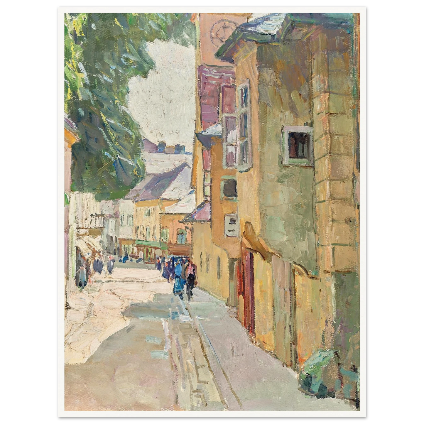 Die Dr. Seipel-Straße in Mödling (1942) Art Print | Carl Moll - Framed Poster - 30x40 cm / 12x16″ - Black frame