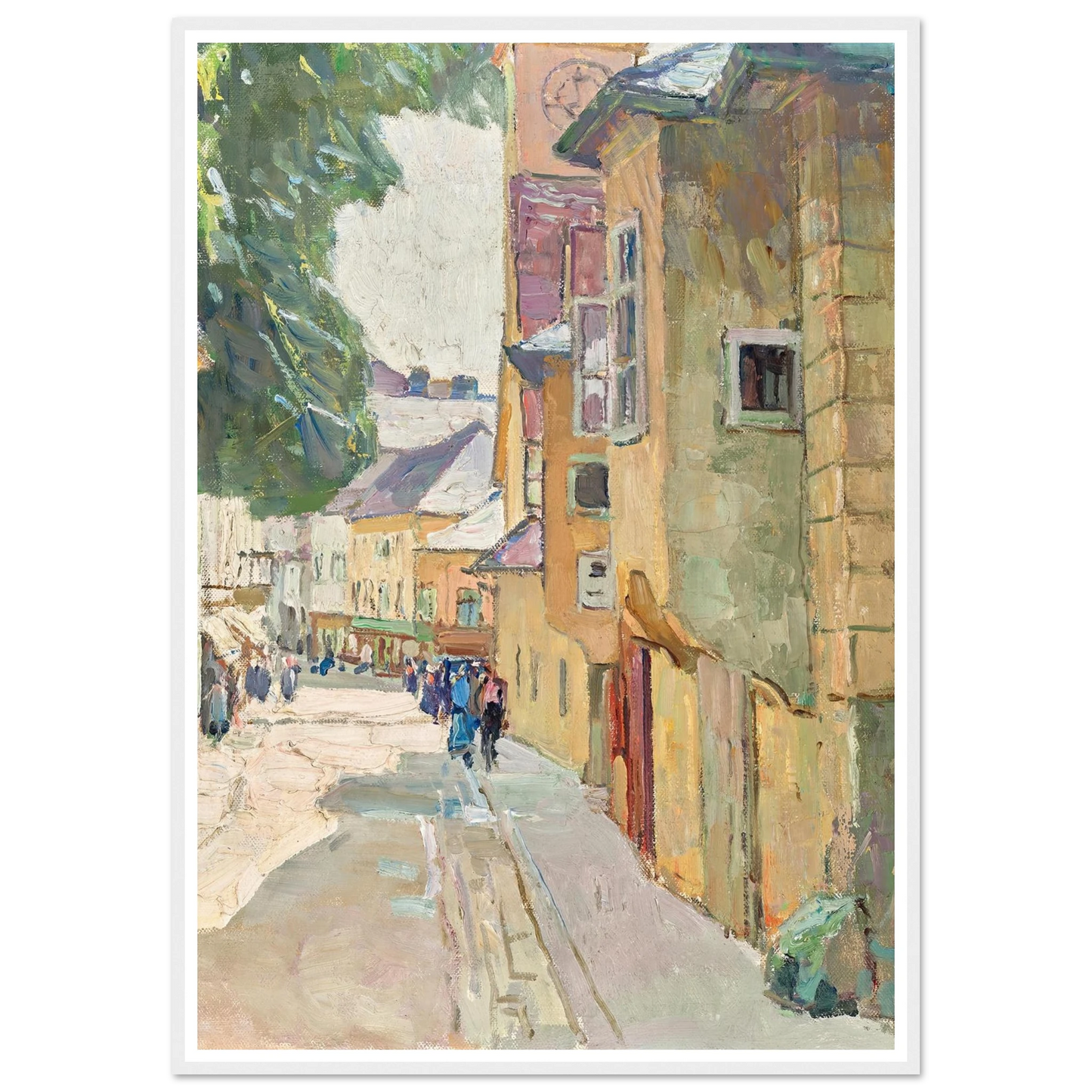 Die Dr. Seipel-Straße in Mödling (1942) Art Print | Carl Moll - Framed Poster - 30x40 cm / 12x16″ - Black frame