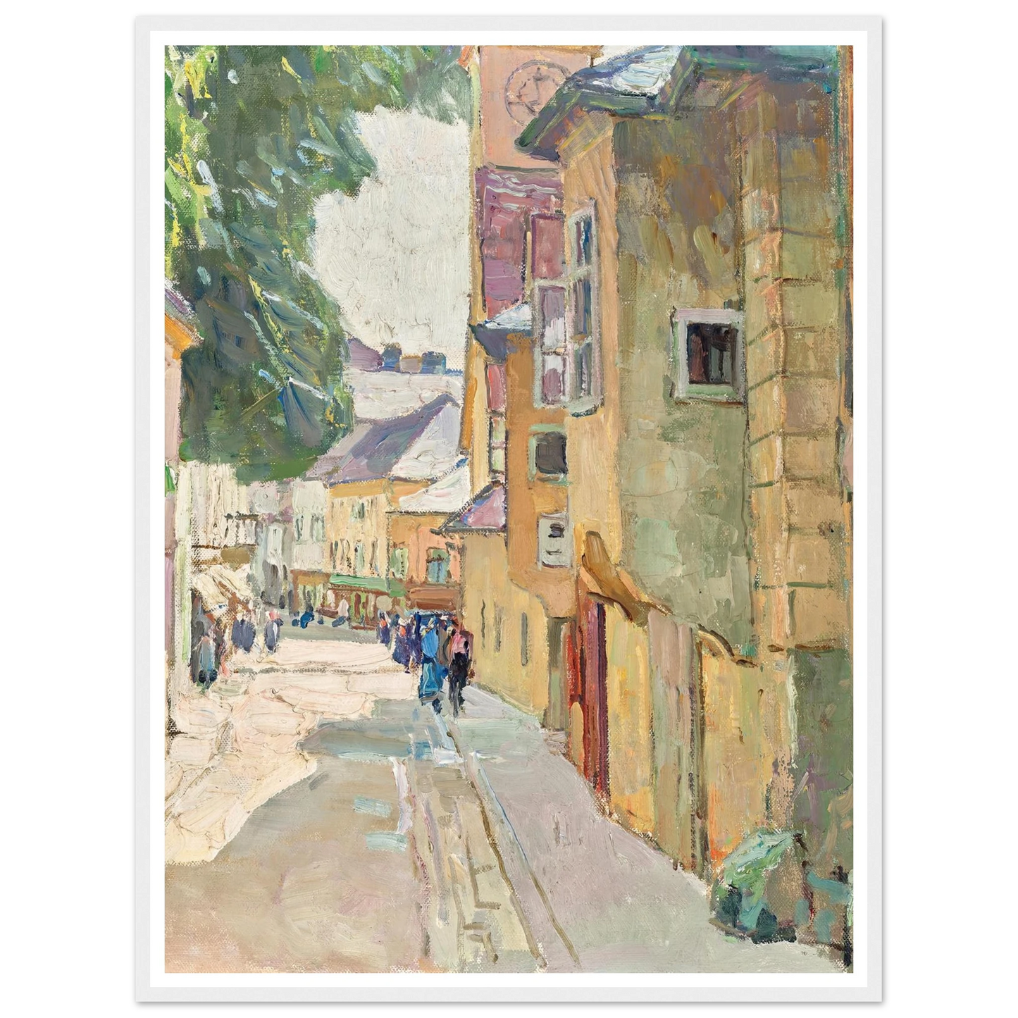 Die Dr. Seipel-Straße in Mödling (1942) Art Print | Carl Moll - Framed Poster - 30x40 cm / 12x16″ - Black frame