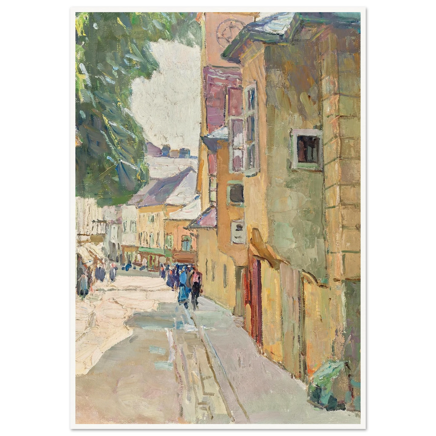 Die Dr. Seipel-Straße in Mödling (1942) Art Print | Carl Moll - Framed Poster - 30x40 cm / 12x16″ - Black frame