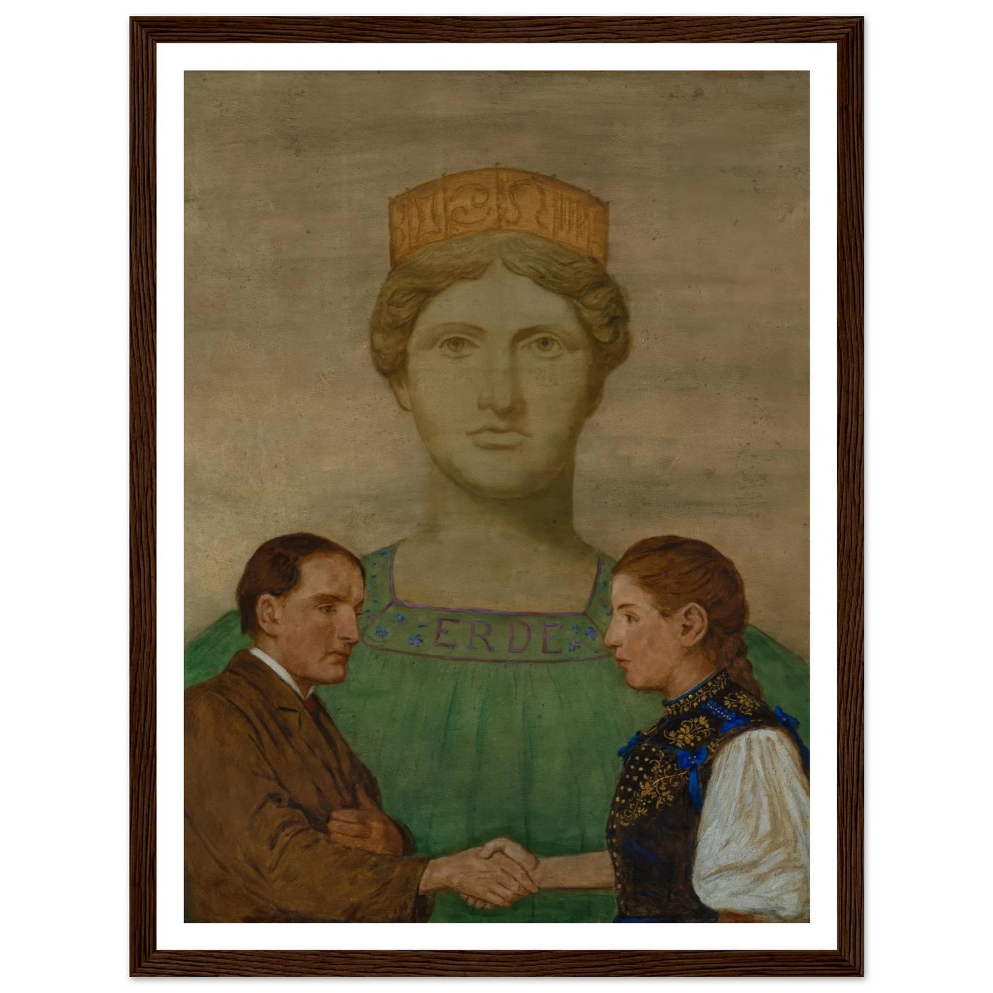 Die Erde (1906) Art Print | Hans Thoma - Framed Poster - 30x40 cm / 12x16″ - Black frame