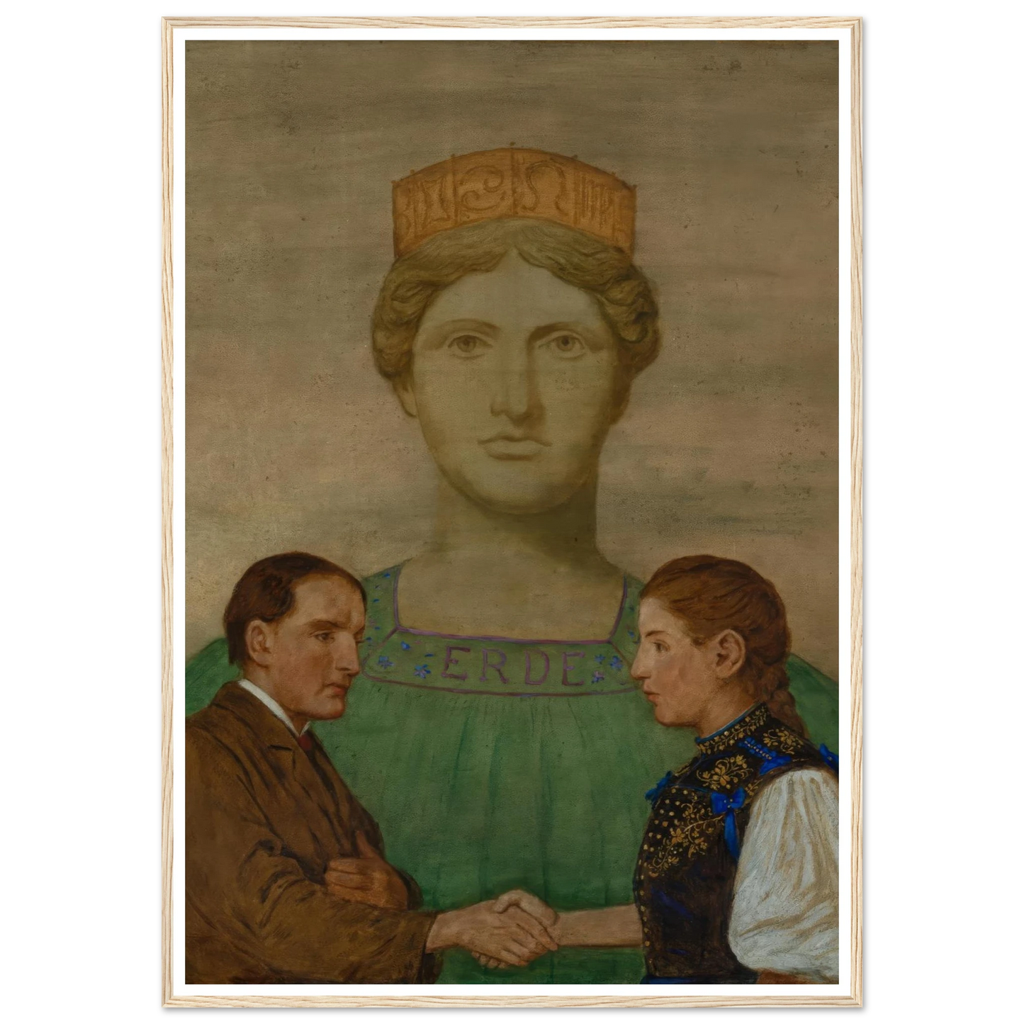 Die Erde (1906) Art Print | Hans Thoma - Framed Poster - 30x40 cm / 12x16″ - Black frame