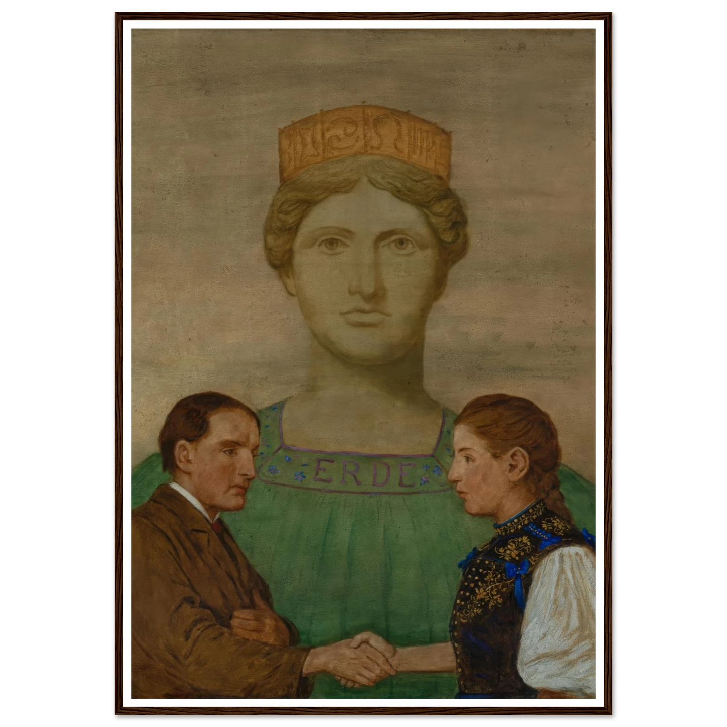 Die Erde (1906) Art Print | Hans Thoma - Framed Poster - 30x40 cm / 12x16″ - Black frame