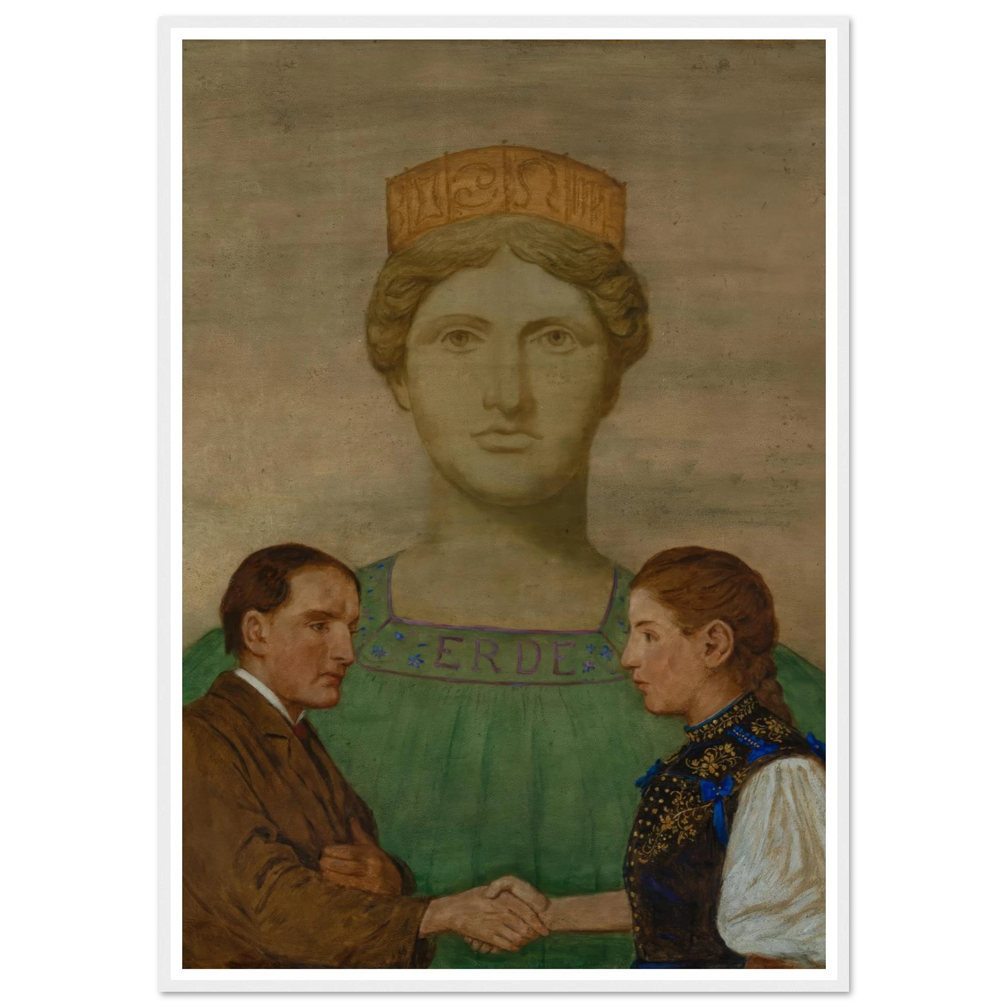 Die Erde (1906) Art Print | Hans Thoma - Framed Poster - 30x40 cm / 12x16″ - Black frame