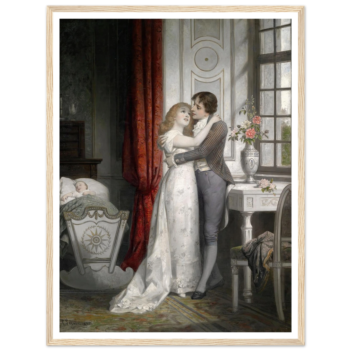 Die glückliche Familie Art Print | Carl Schweninger Jr - Framed Poster - 30x40 cm / 12x16″ - Black frame