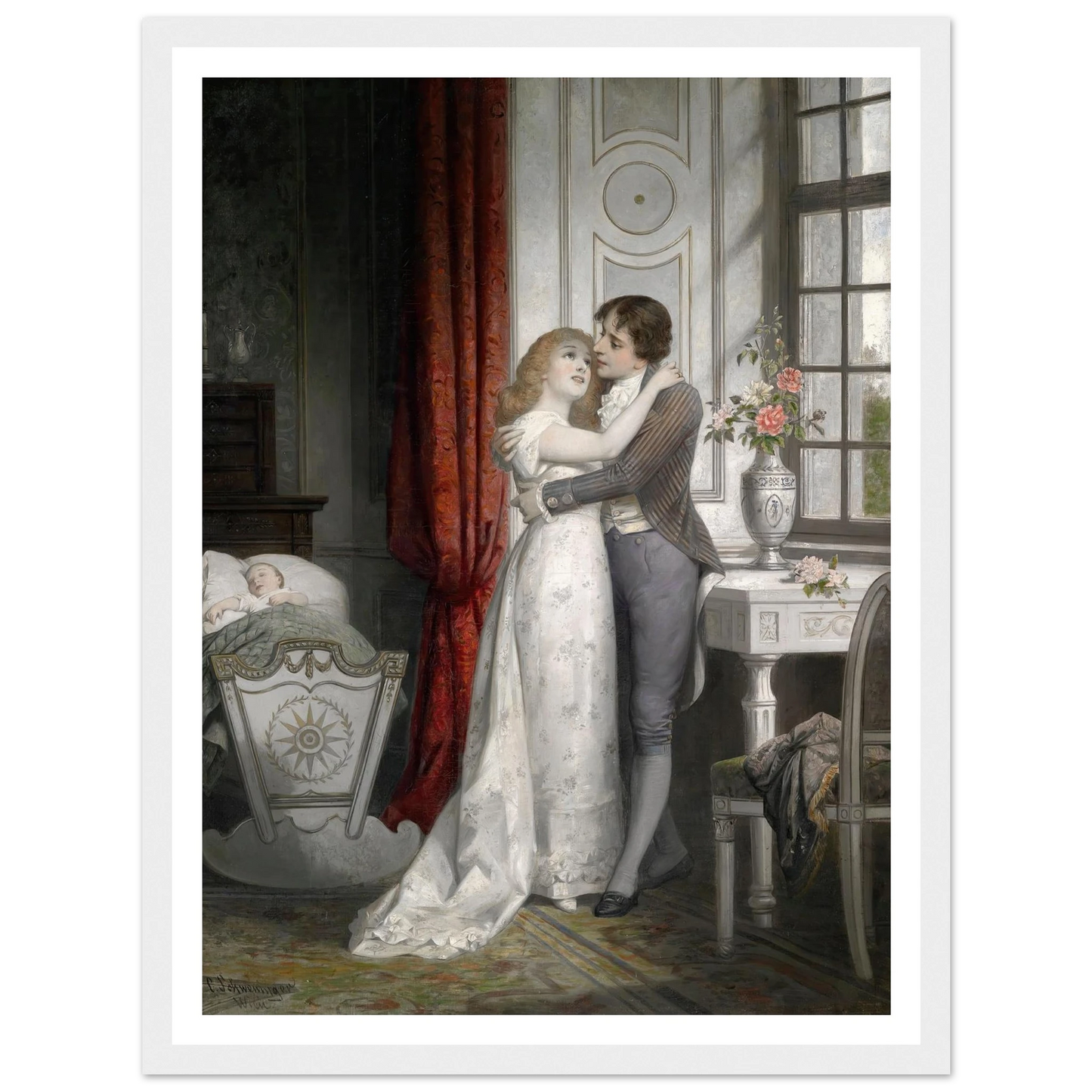 Die glückliche Familie Art Print | Carl Schweninger Jr - Framed Poster - 30x40 cm / 12x16″ - Black frame