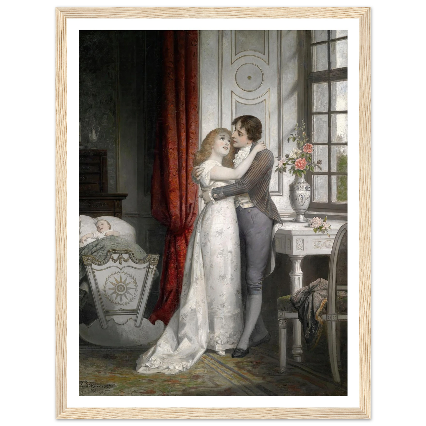 Die glückliche Familie Art Print | Carl Schweninger Jr - Framed Poster - 30x40 cm / 12x16″ - Black frame