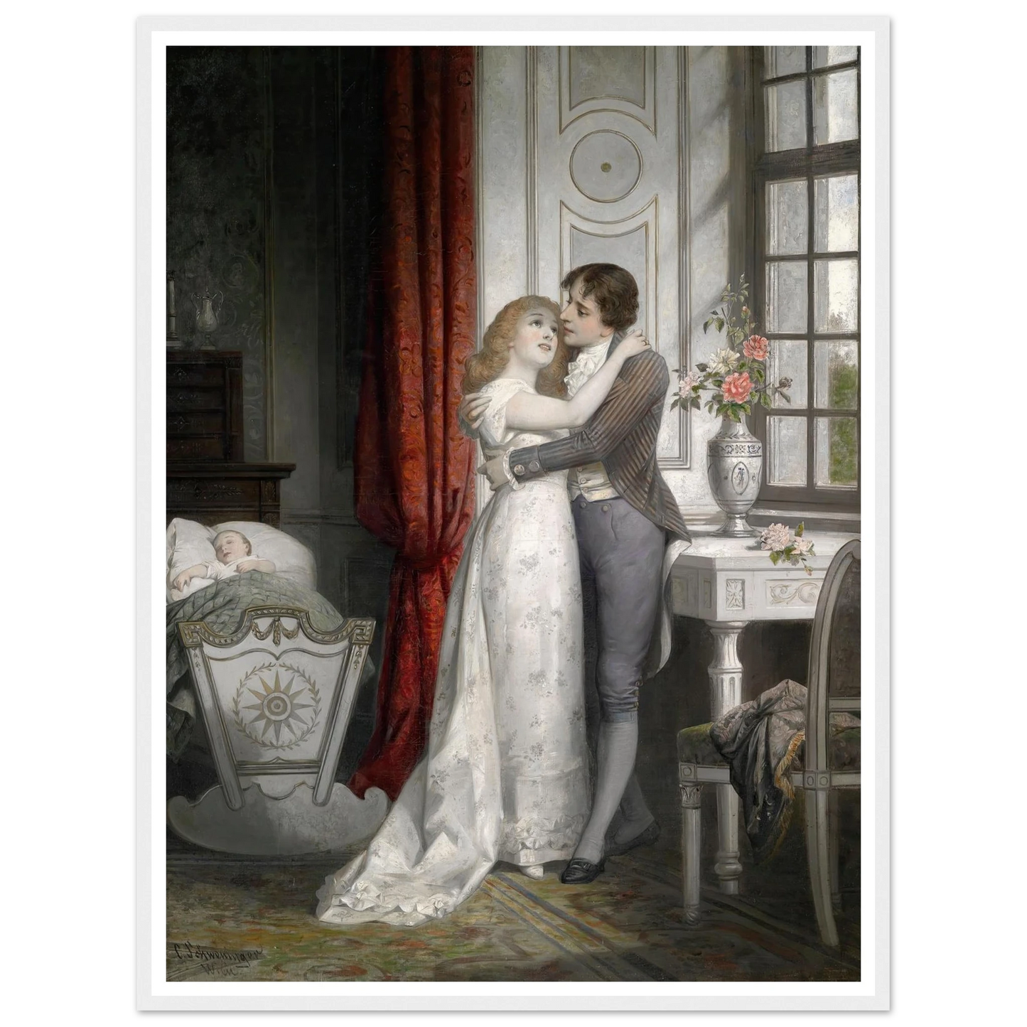 Die glückliche Familie Art Print | Carl Schweninger Jr - Framed Poster - 30x40 cm / 12x16″ - Black frame