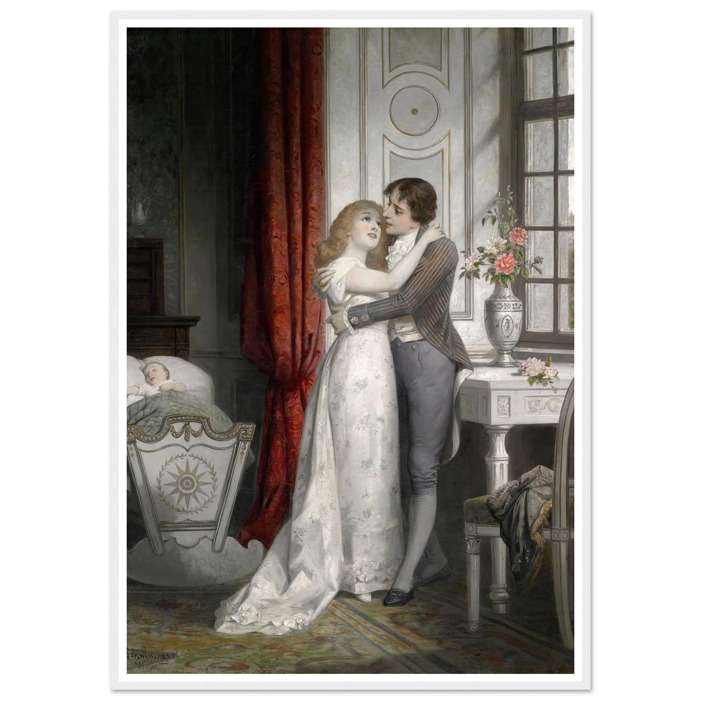 Die glückliche Familie Art Print | Carl Schweninger Jr - Framed Poster - 30x40 cm / 12x16″ - Black frame