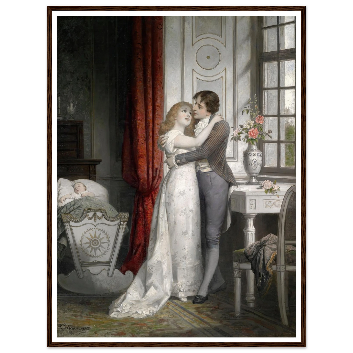 Die glückliche Familie Art Print | Carl Schweninger Jr - Framed Poster - 30x40 cm / 12x16″ - Black frame