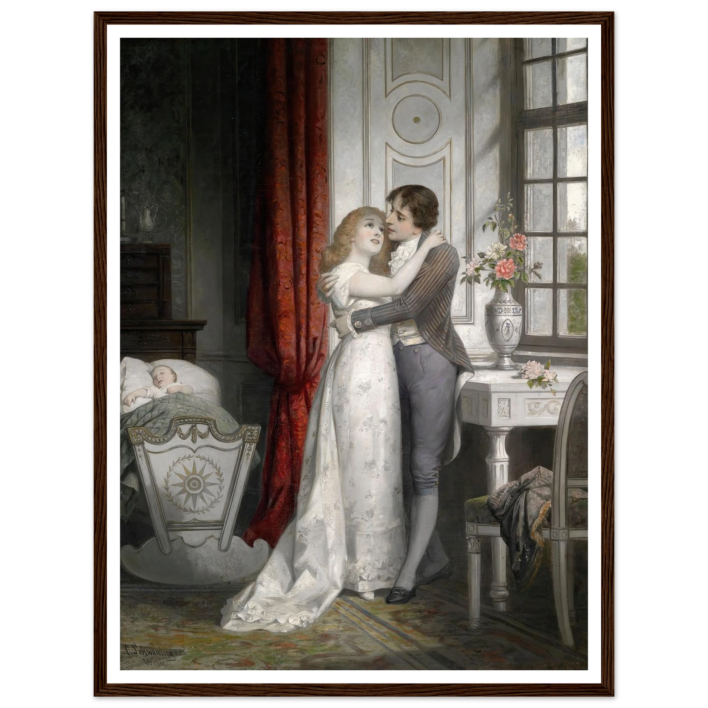 Die glückliche Familie Art Print | Carl Schweninger Jr - Framed Poster - 30x40 cm / 12x16″ - Black frame