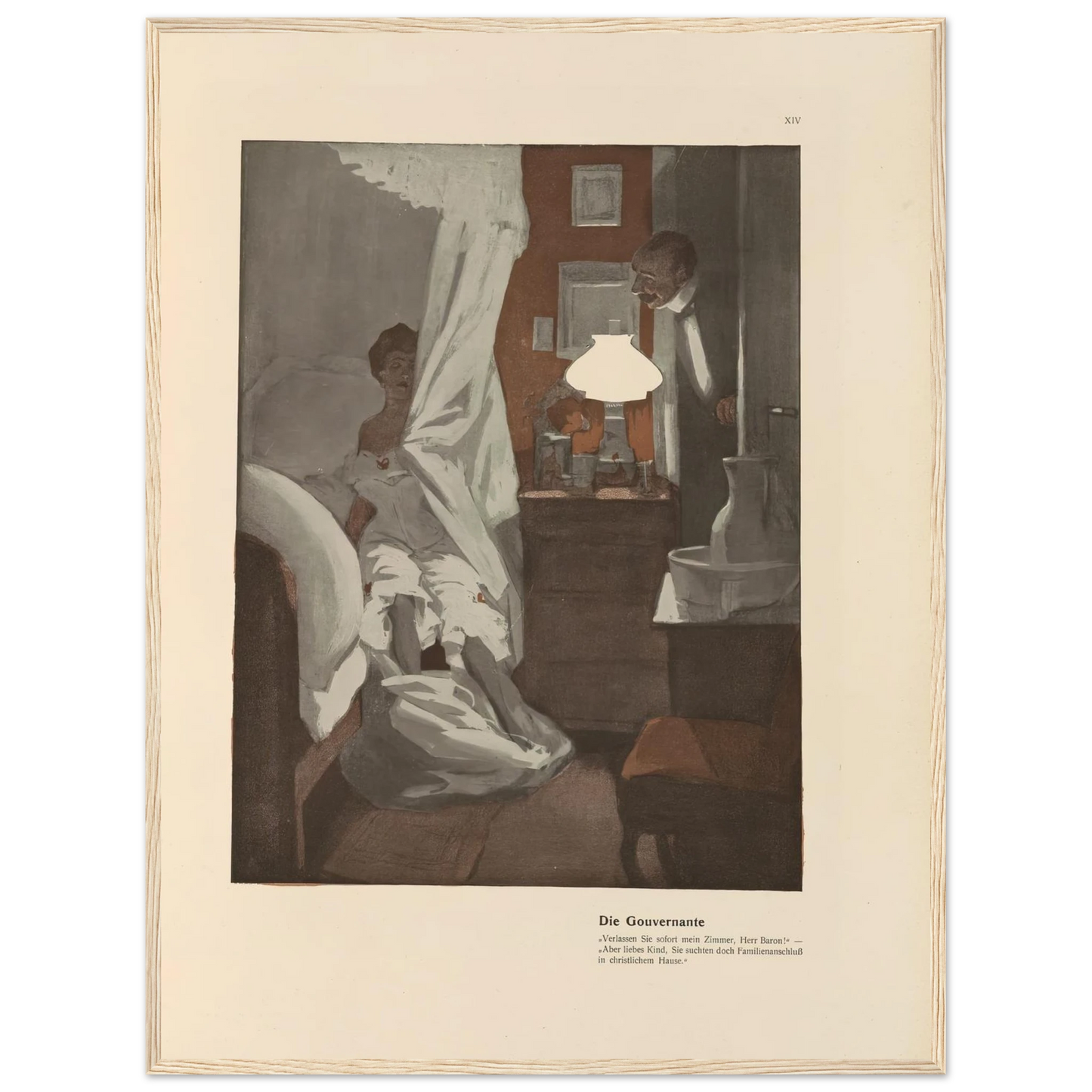 Die Gouvernante (1908) Art Print | Ferdinand Freiherr von Reznicek - Framed Poster - 30x40 cm / 12x16″ - Black frame