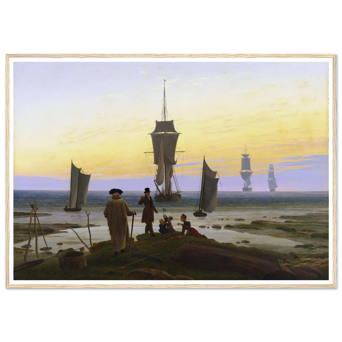 Die Lebensstufen Art Print | Caspar David Friedrich - Framed Poster - 30x40 cm / 12x16″ - Black frame