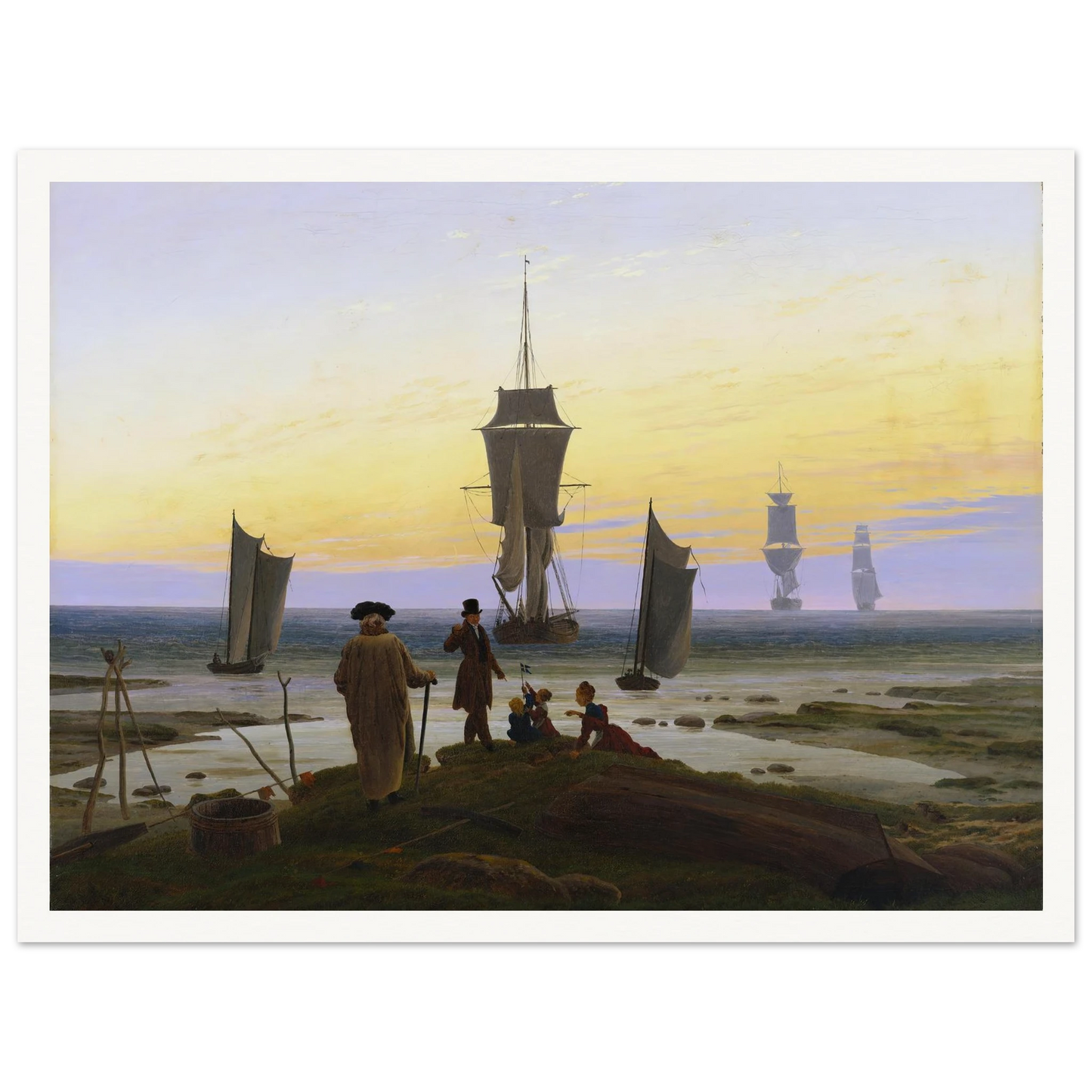 Die Lebensstufen Art Print | Caspar David Friedrich - Framed Poster - 30x40 cm / 12x16″ - Black frame
