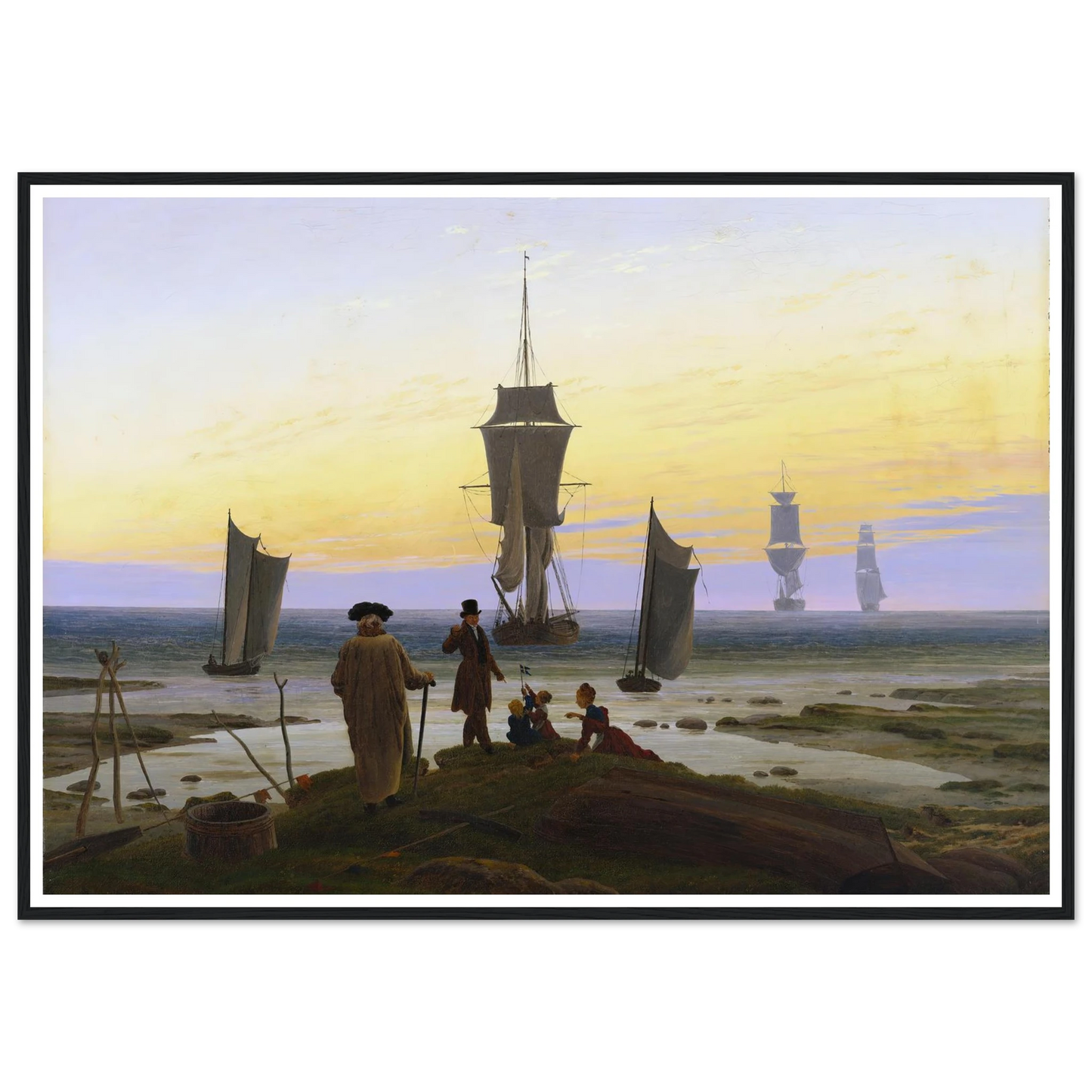 Die Lebensstufen Art Print | Caspar David Friedrich - Framed Poster - 30x40 cm / 12x16″ - Black frame