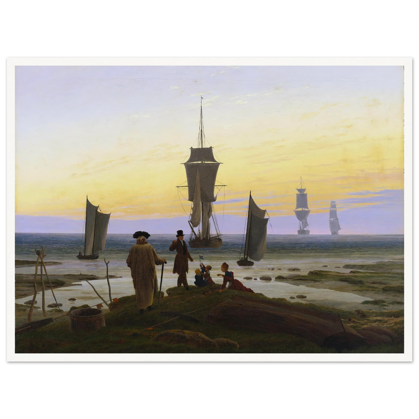Die Lebensstufen Art Print | Caspar David Friedrich - Framed Poster - 30x40 cm / 12x16″ - Black frame