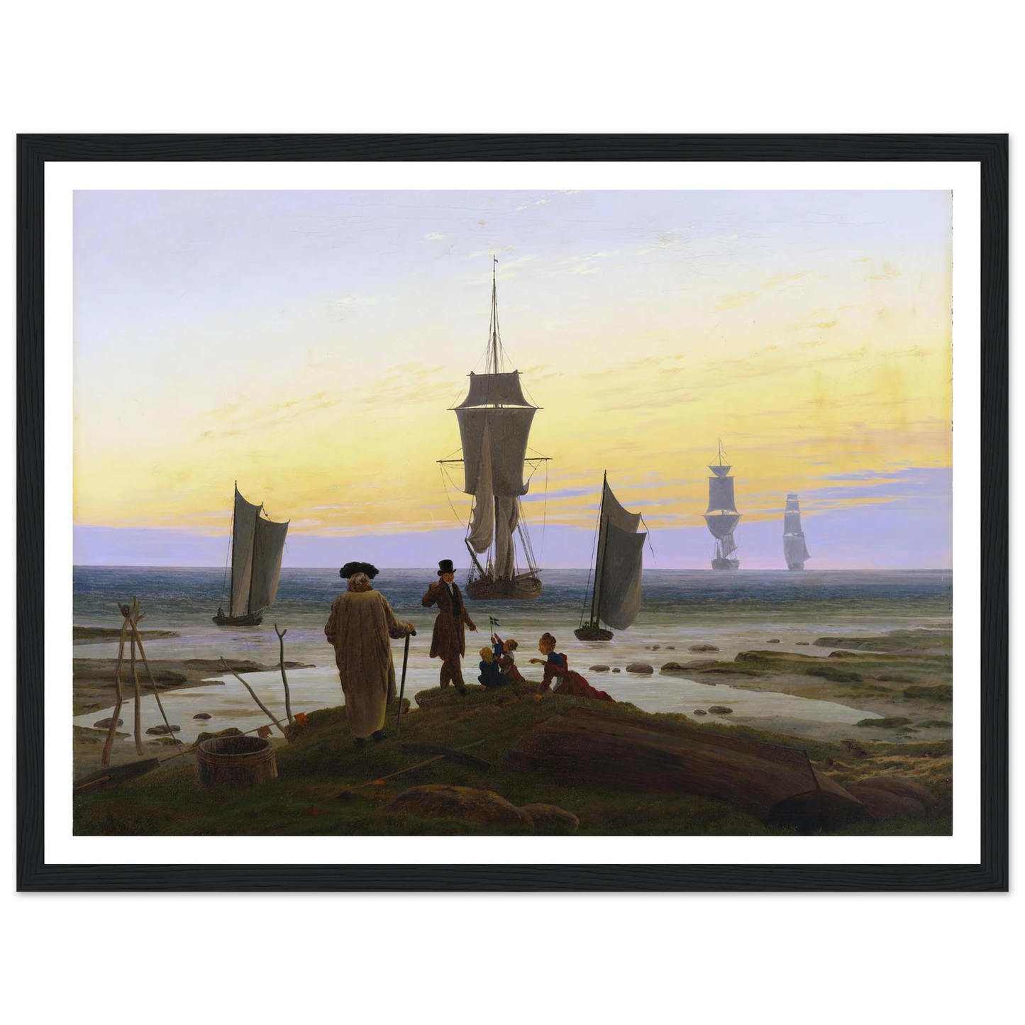 Die Lebensstufen Art Print | Caspar David Friedrich - Framed Poster - 30x40 cm / 12x16″ - Black frame