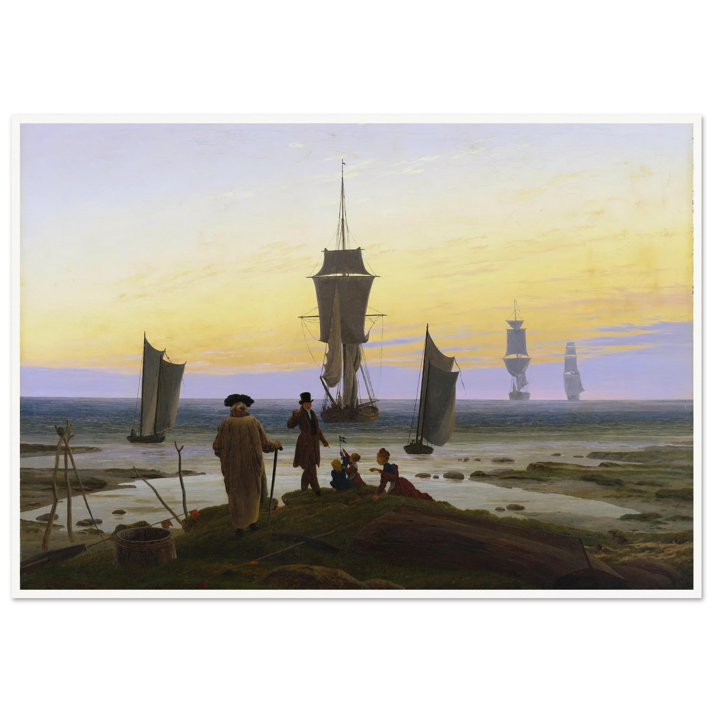 Die Lebensstufen Art Print | Caspar David Friedrich - Framed Poster - 30x40 cm / 12x16″ - Black frame