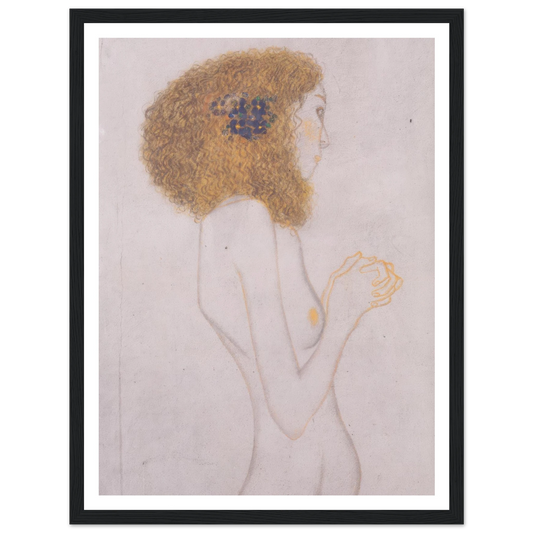 Die Leiden der schwachen Menschen (1902) Art Print | Gustav Klimt - Framed Poster - 30x40 cm / 12x16″ - Black frame