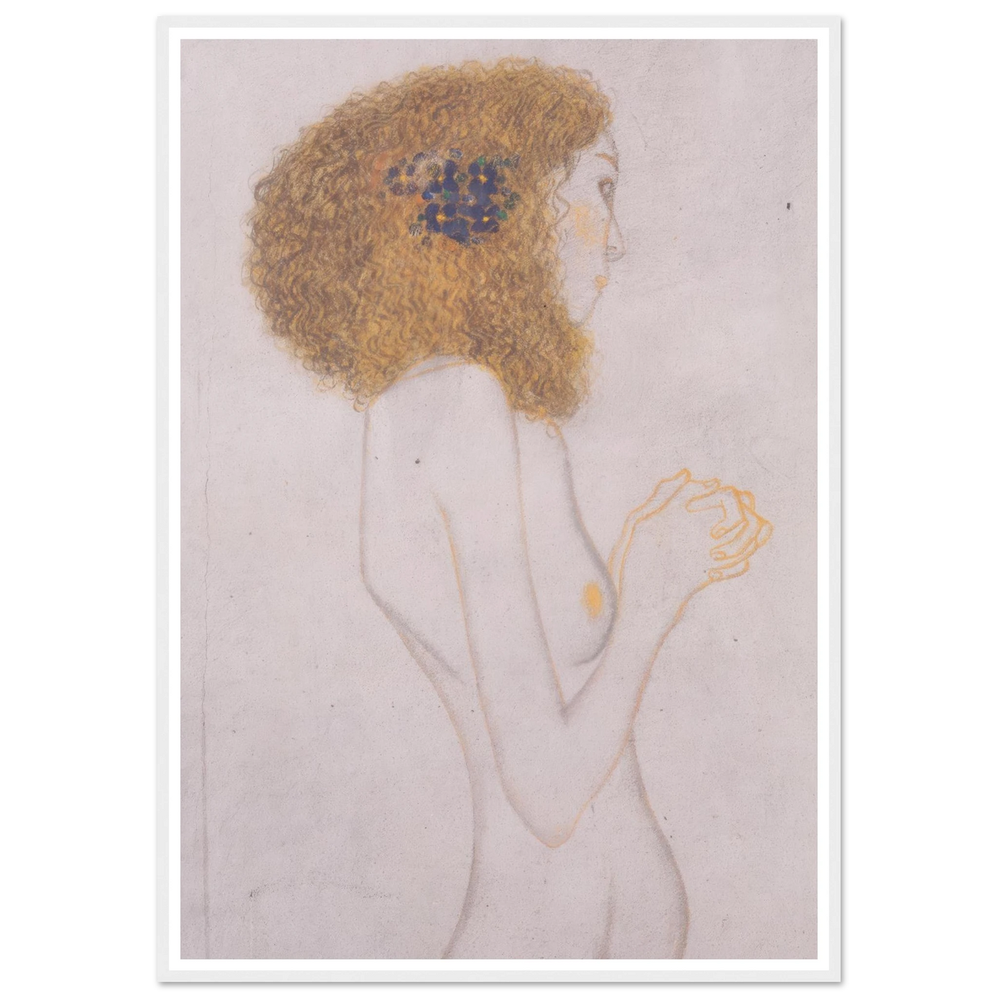 Die Leiden der schwachen Menschen (1902) Art Print | Gustav Klimt - Framed Poster - 30x40 cm / 12x16″ - Black frame