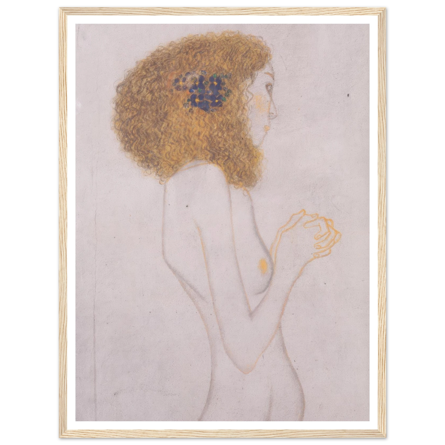 Die Leiden der schwachen Menschen (1902) Art Print | Gustav Klimt - Framed Poster - 30x40 cm / 12x16″ - Black frame