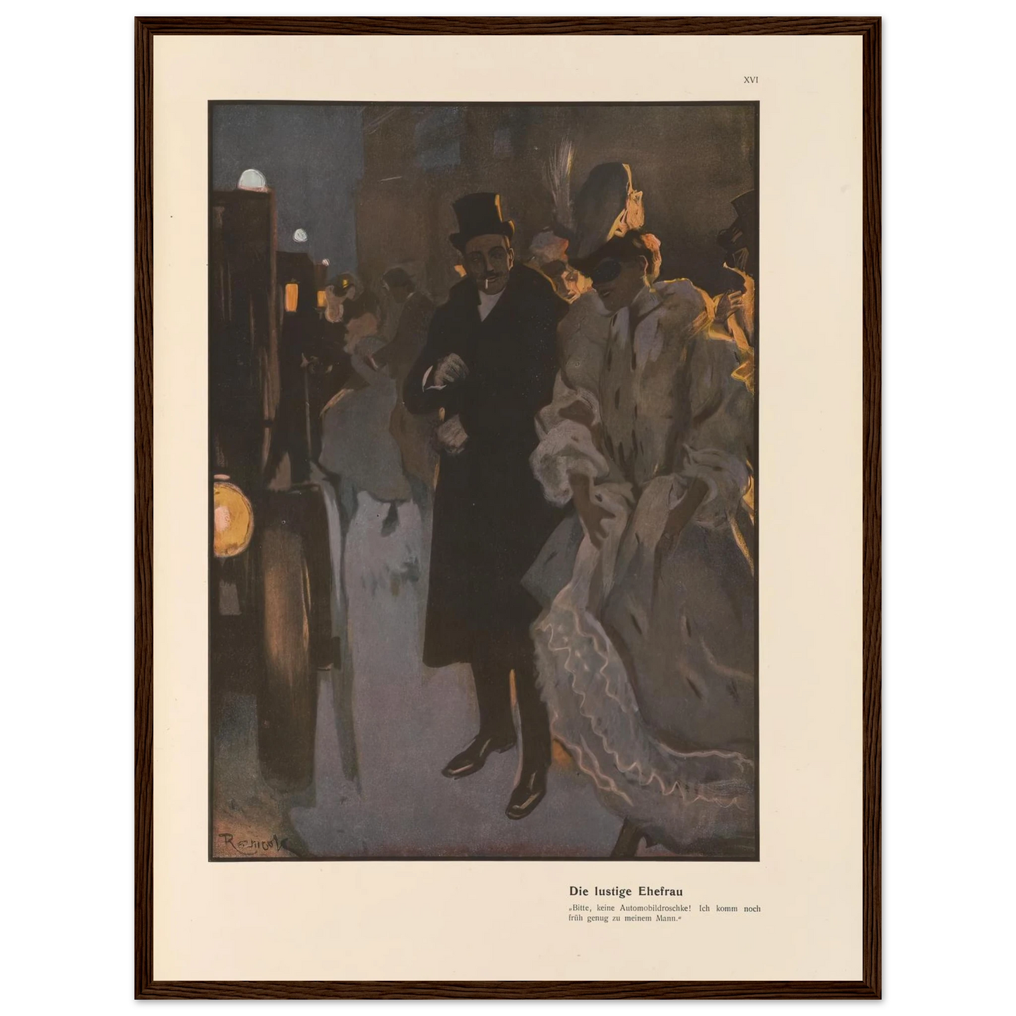 Die lustige Ehefrau (1908) Art Print | Ferdinand Freiherr von Reznicek - Framed Poster - 30x40 cm / 12x16″ - Black frame
