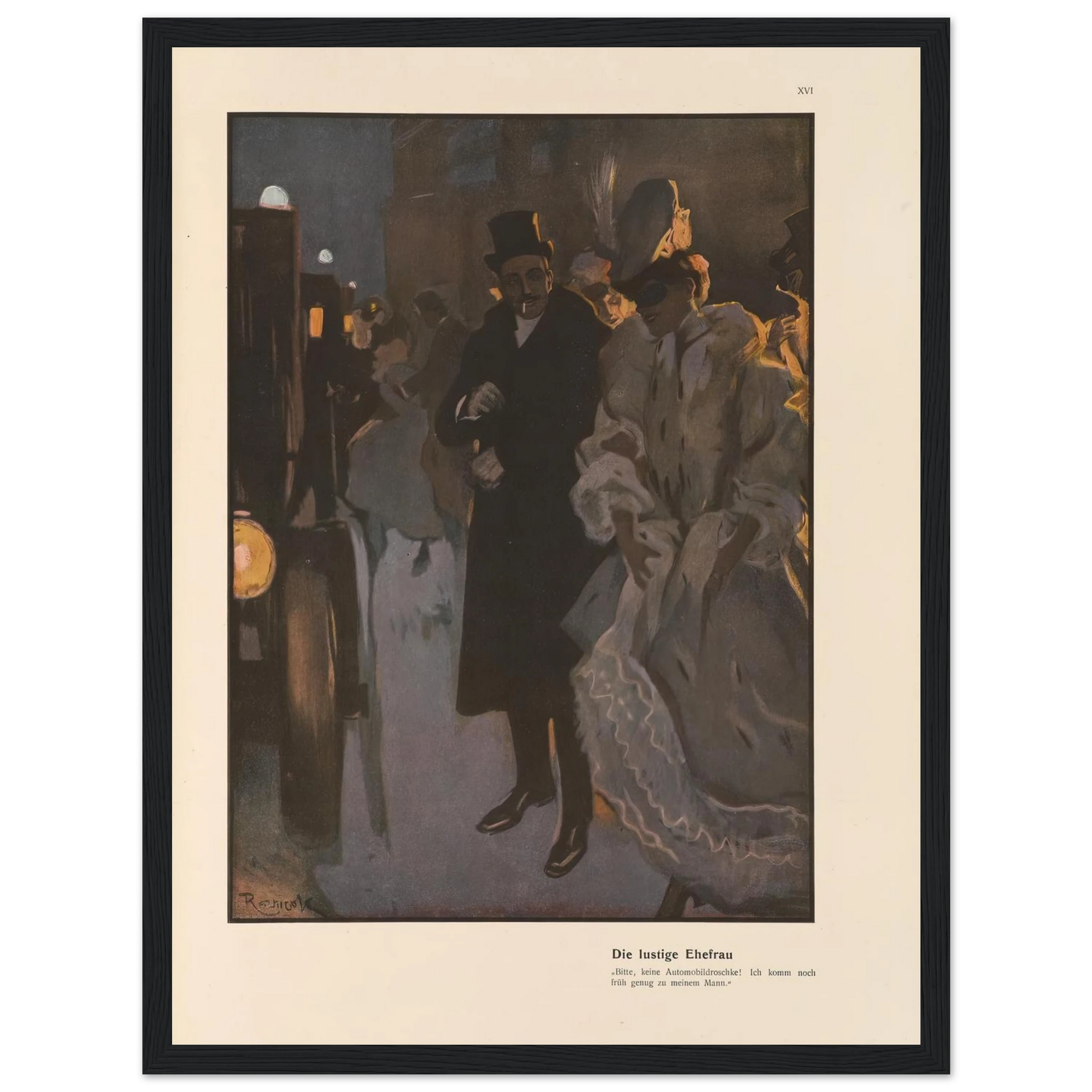 Die lustige Ehefrau (1908) Art Print | Ferdinand Freiherr von Reznicek - Framed Poster - 30x40 cm / 12x16″ - Black frame