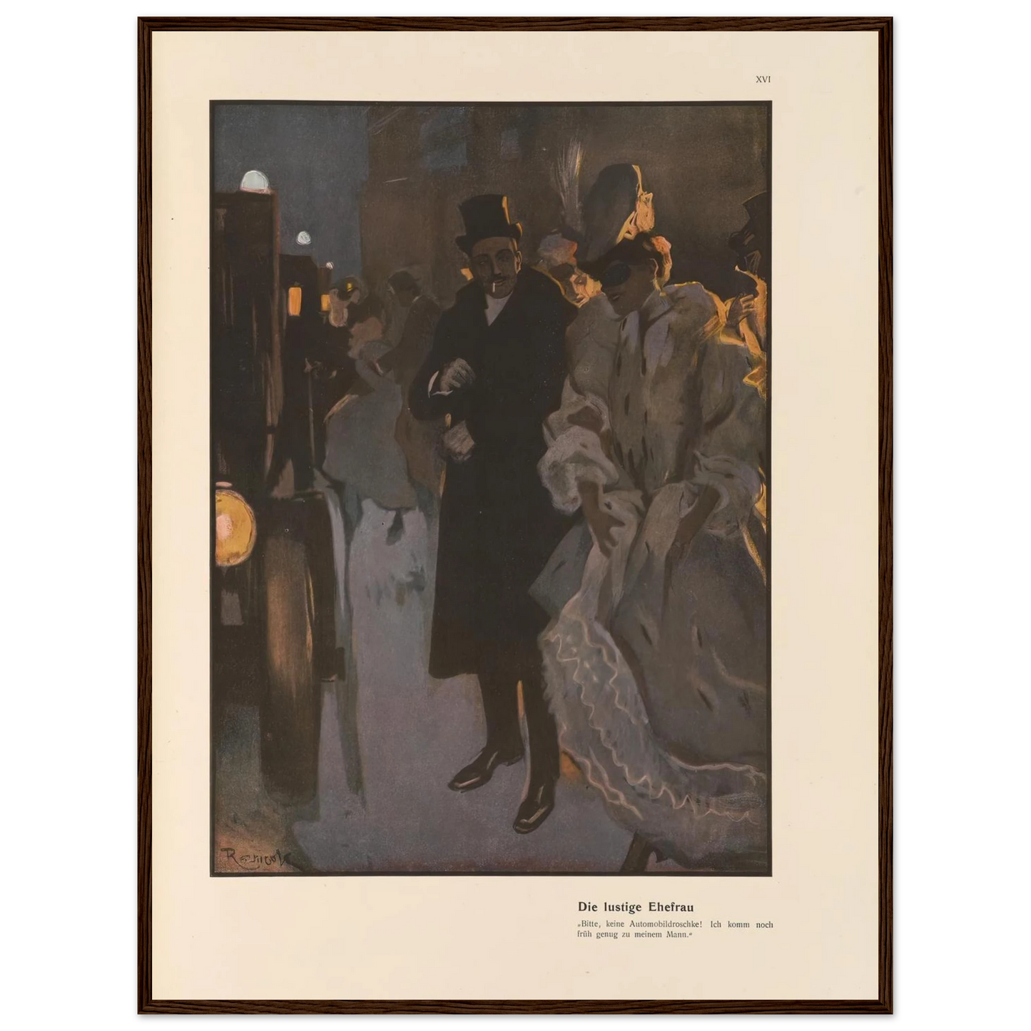 Die lustige Ehefrau (1908) Art Print | Ferdinand Freiherr von Reznicek - Framed Poster - 30x40 cm / 12x16″ - Black frame