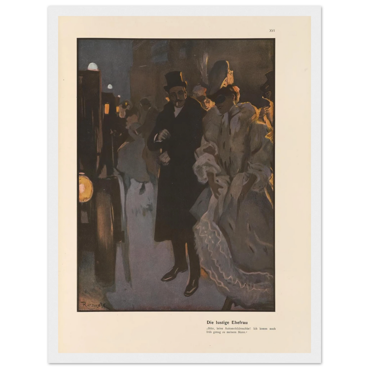 Die lustige Ehefrau (1908) Art Print | Ferdinand Freiherr von Reznicek - Framed Poster - 30x40 cm / 12x16″ - Black frame