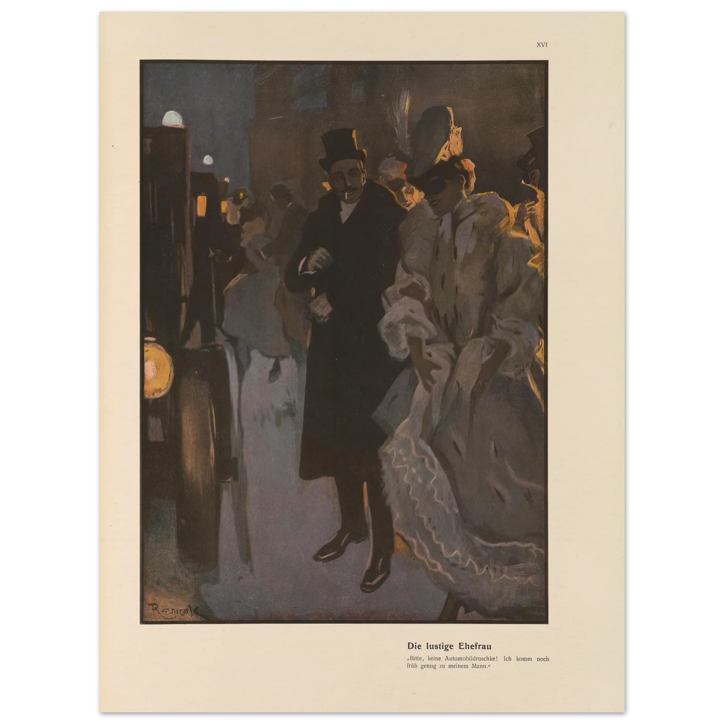Die lustige Ehefrau (1908) Art Print | Ferdinand Freiherr von Reznicek - Framed Poster - 30x40 cm / 12x16″ - Black frame