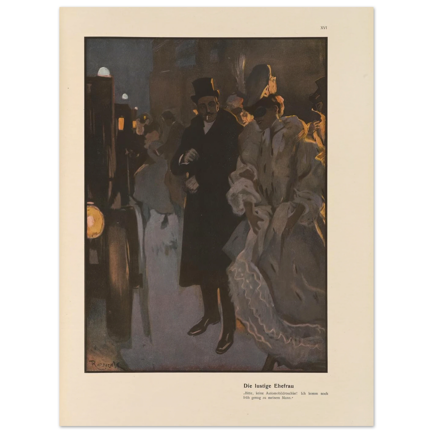 Die lustige Ehefrau (1908) Art Print | Ferdinand Freiherr von Reznicek - Framed Poster - 30x40 cm / 12x16″ - Black frame