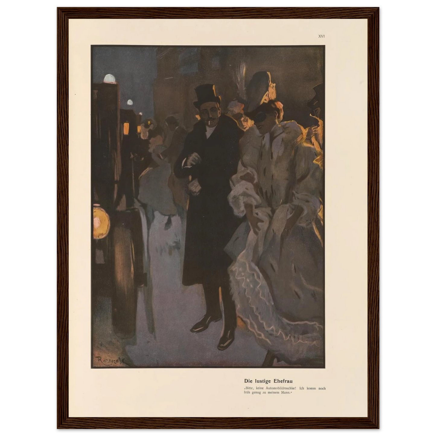 Die lustige Ehefrau (1908) Art Print | Ferdinand Freiherr von Reznicek - Framed Poster - 30x40 cm / 12x16″ - Black frame