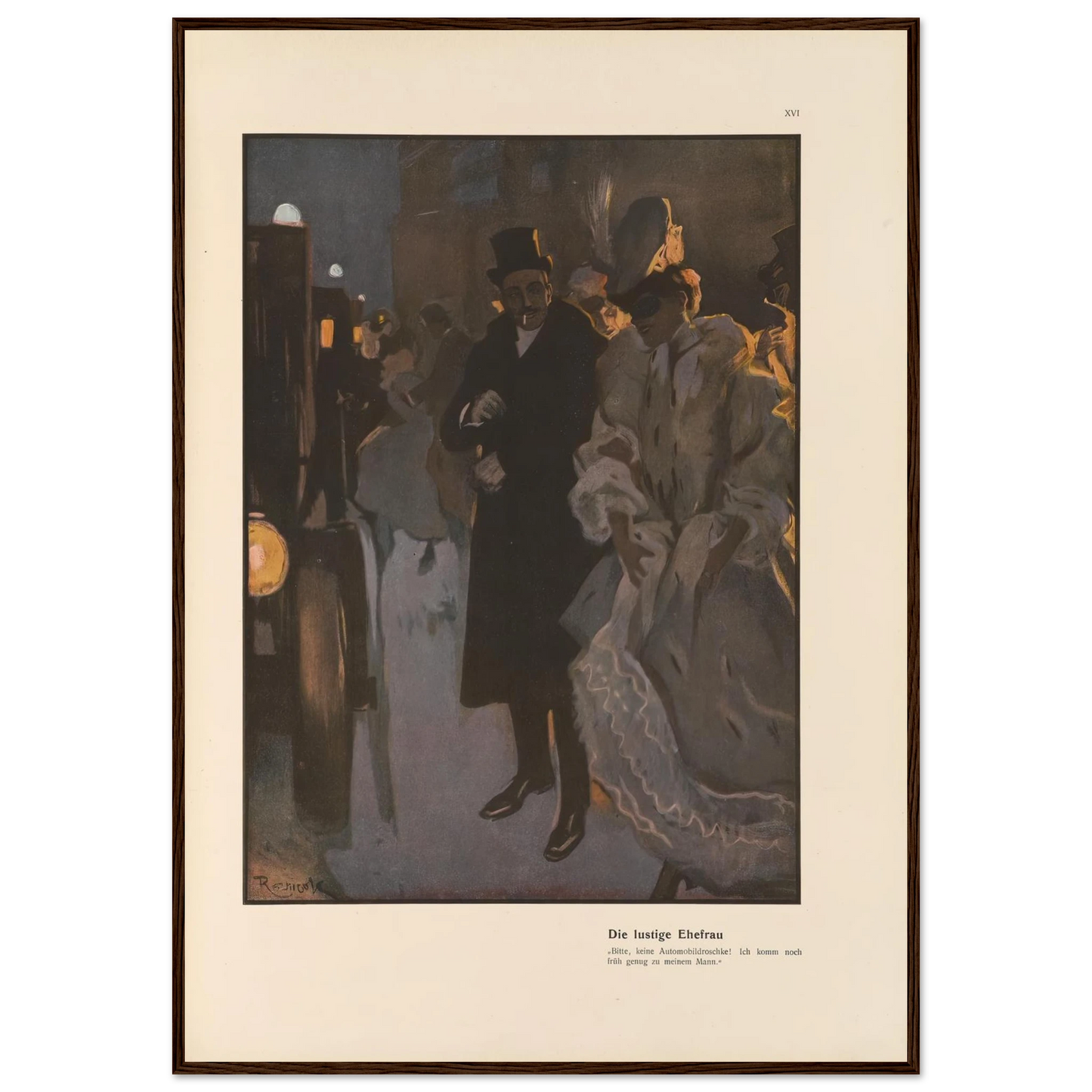 Die lustige Ehefrau (1908) Art Print | Ferdinand Freiherr von Reznicek - Framed Poster - 30x40 cm / 12x16″ - Black frame