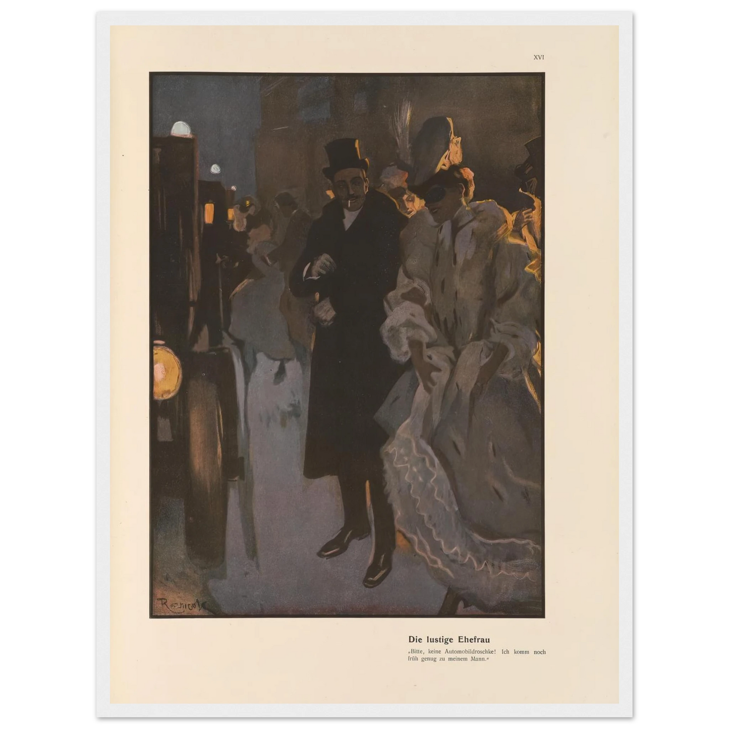 Die lustige Ehefrau (1908) Art Print | Ferdinand Freiherr von Reznicek - Framed Poster - 30x40 cm / 12x16″ - Black frame