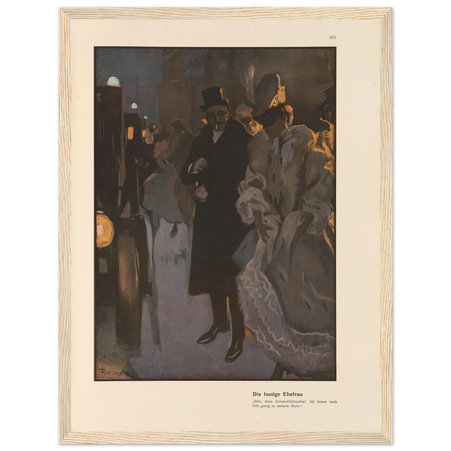 Die lustige Ehefrau (1908) Art Print | Ferdinand Freiherr von Reznicek - Framed Poster - 30x40 cm / 12x16″ - Black frame