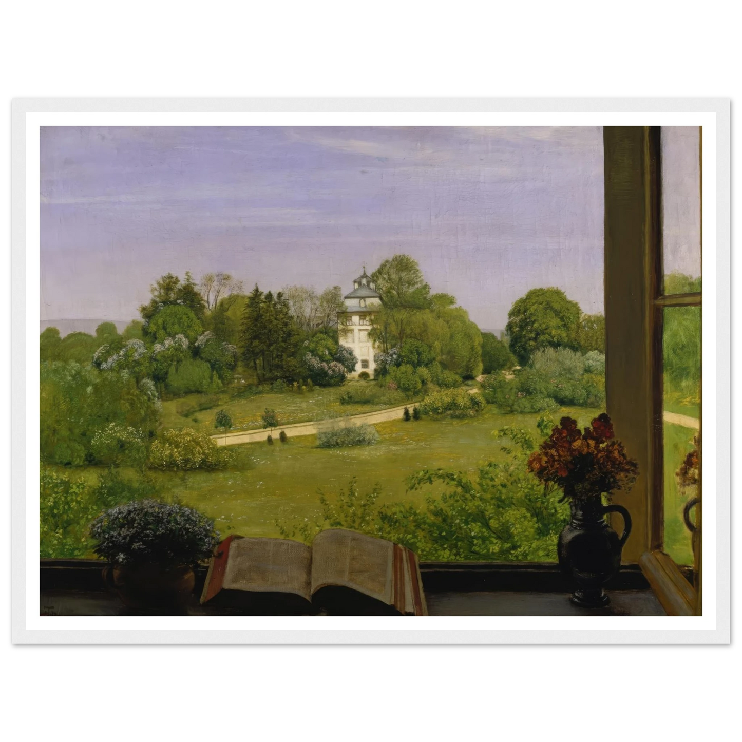 ‘Die Öd’ Blick auf den Holzhausenpark (1883) Art Print | Hans Thoma - Framed Poster - 30x40 cm / 12x16″ - Black frame