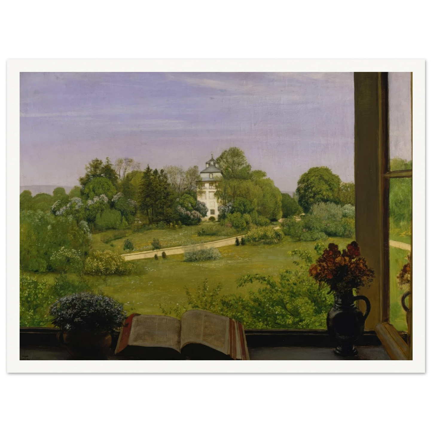 ‘Die Öd’ Blick auf den Holzhausenpark (1883) Art Print | Hans Thoma - Framed Poster - 30x40 cm / 12x16″ - Black frame
