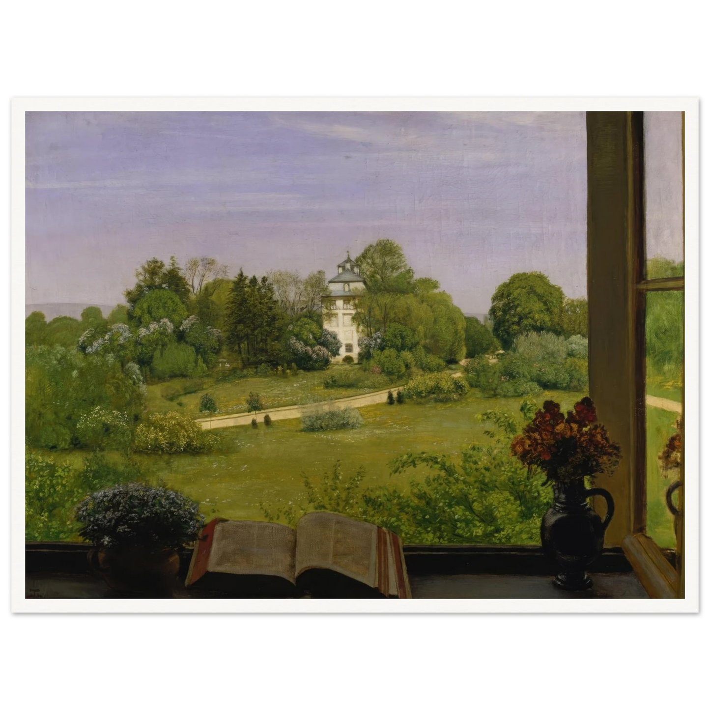 ‘Die Öd’ Blick auf den Holzhausenpark (1883) Art Print | Hans Thoma - Framed Poster - 30x40 cm / 12x16″ - Black frame