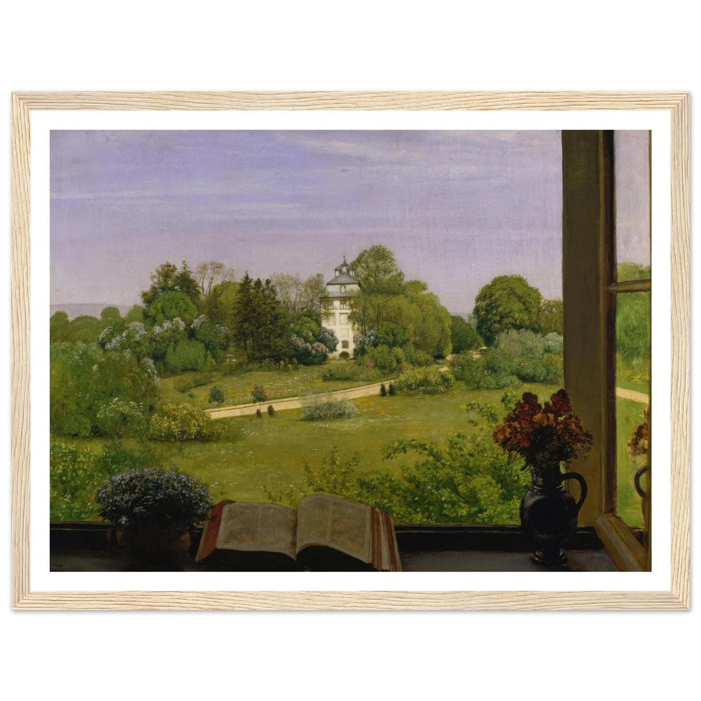‘Die Öd’ Blick auf den Holzhausenpark (1883) Art Print | Hans Thoma - Framed Poster - 30x40 cm / 12x16″ - Black frame