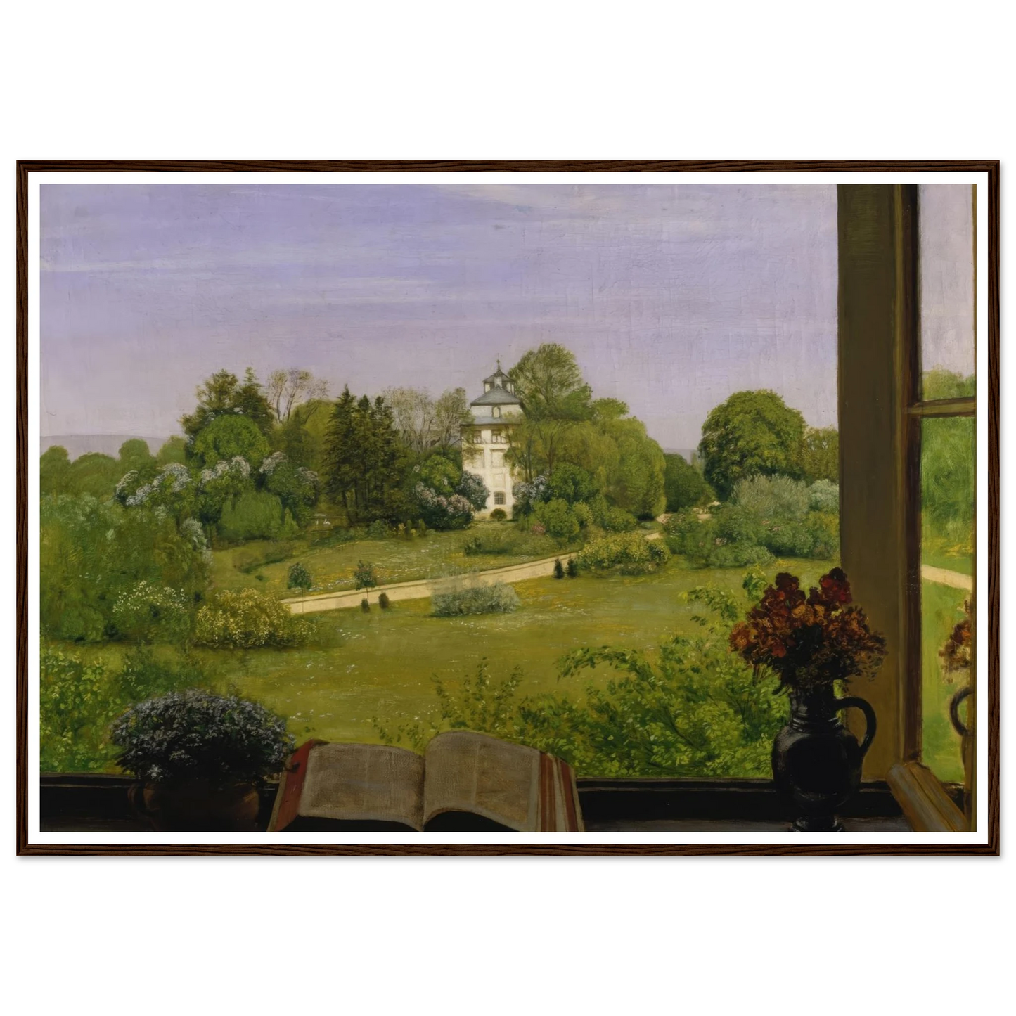 ‘Die Öd’ Blick auf den Holzhausenpark (1883) Art Print | Hans Thoma - Framed Poster - 30x40 cm / 12x16″ - Black frame
