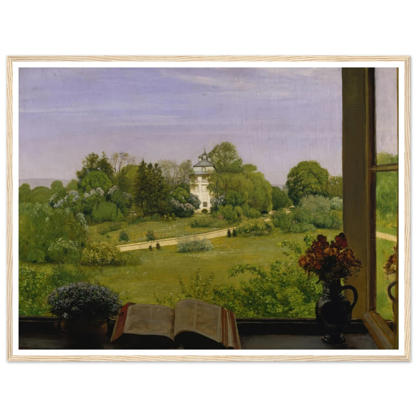 ‘Die Öd’ Blick auf den Holzhausenpark (1883) Art Print | Hans Thoma - Framed Poster - 30x40 cm / 12x16″ - Black frame