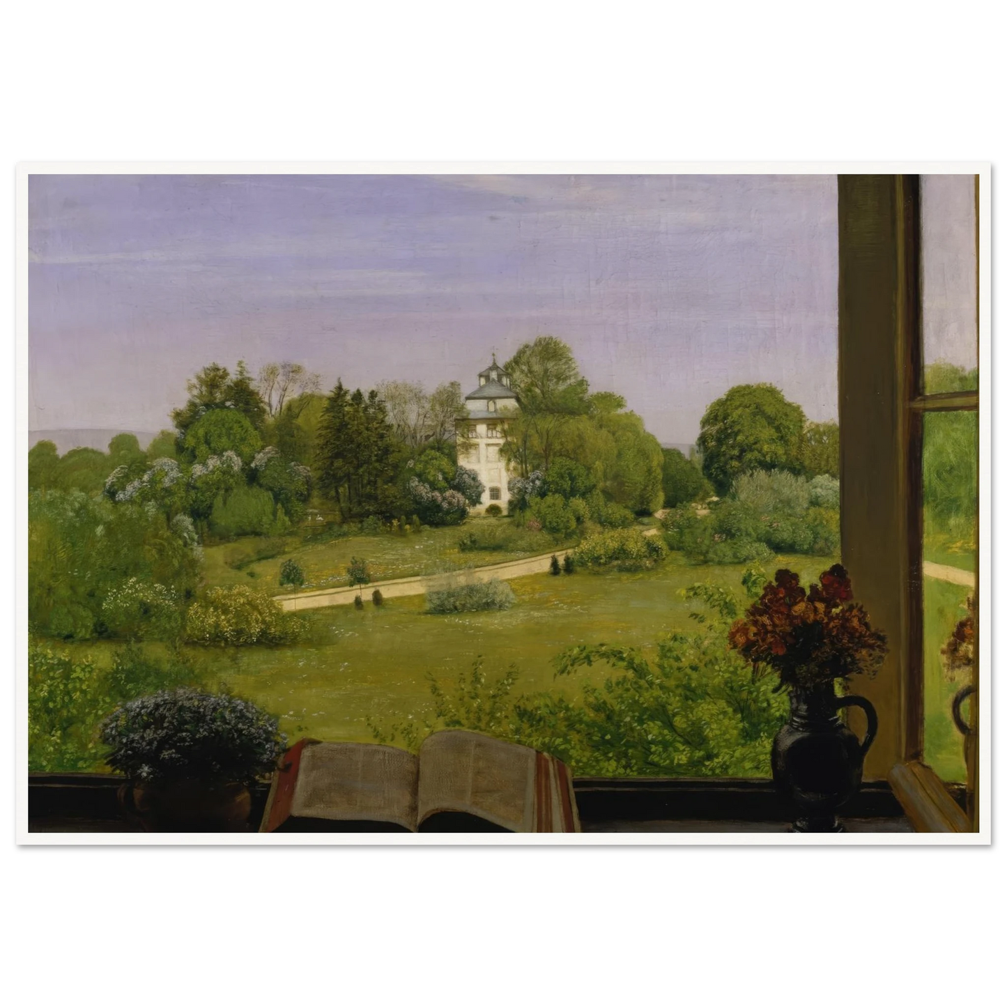 ‘Die Öd’ Blick auf den Holzhausenpark (1883) Art Print | Hans Thoma - Framed Poster - 30x40 cm / 12x16″ - Black frame