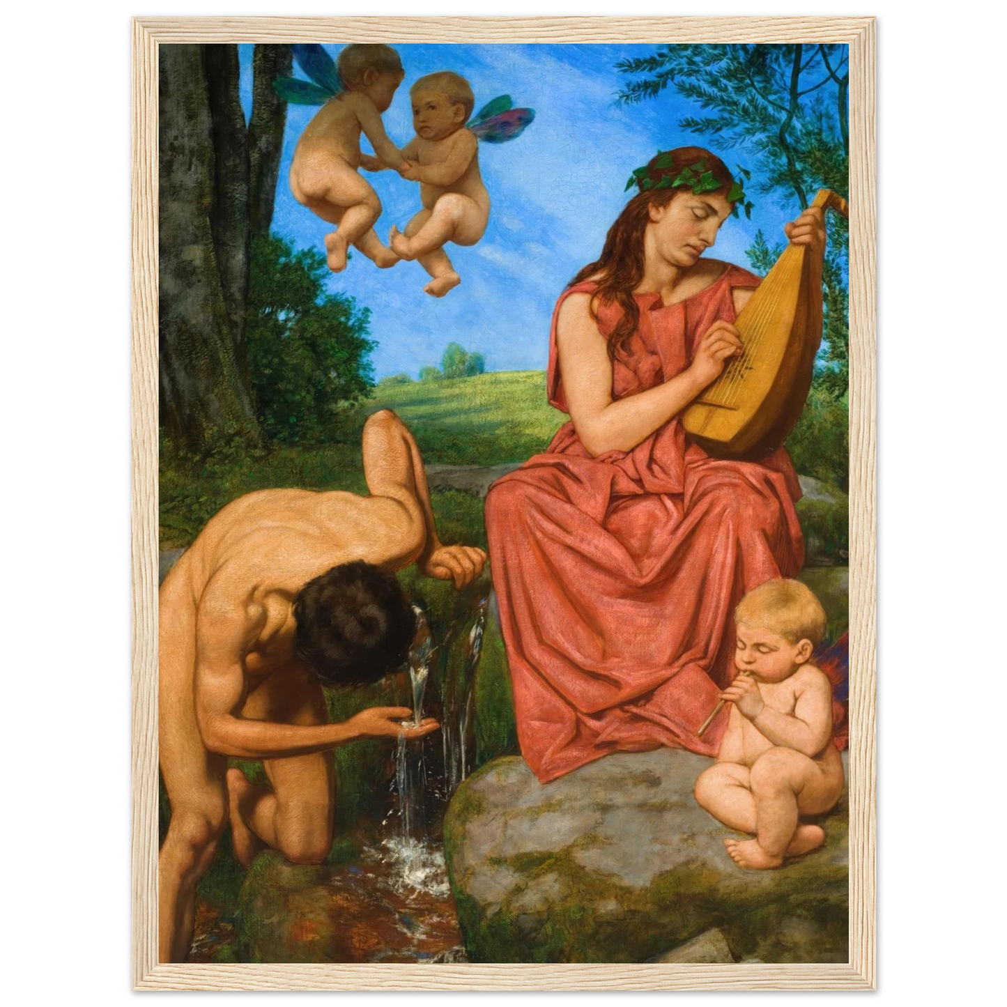 Die Quelle (The Spring) (1895) Art Print | Hans Thoma - Framed Poster - 30x40 cm / 12x16″ - Black frame