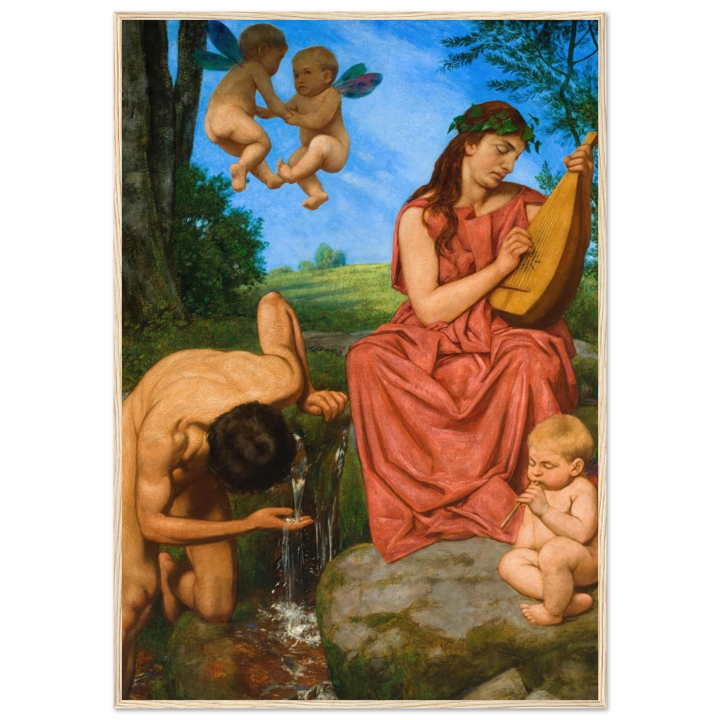 Die Quelle (The Spring) (1895) Art Print | Hans Thoma - Framed Poster - 30x40 cm / 12x16″ - Black frame