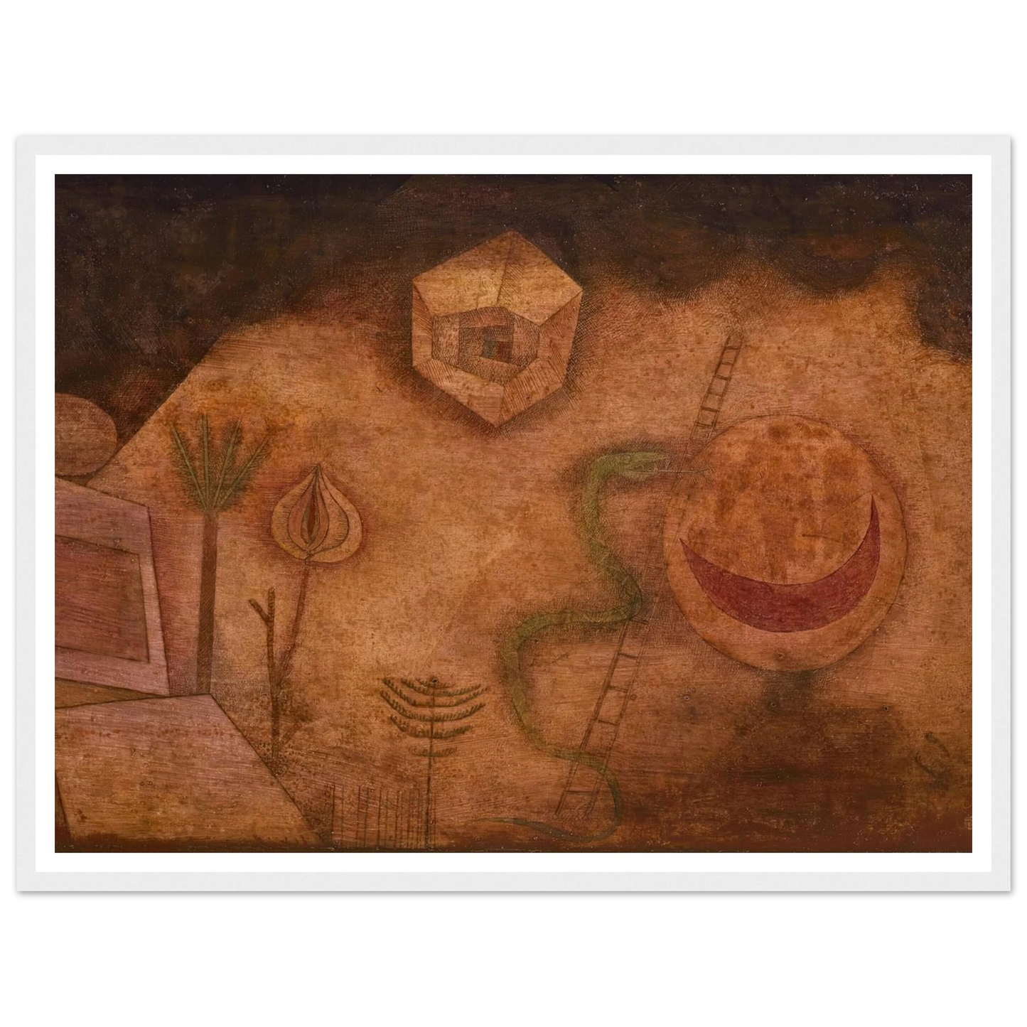 Die Schlange auf der Leiter (1929) Art Print | Paul Klee - Framed Poster - 30x40 cm / 12x16″ - Black frame