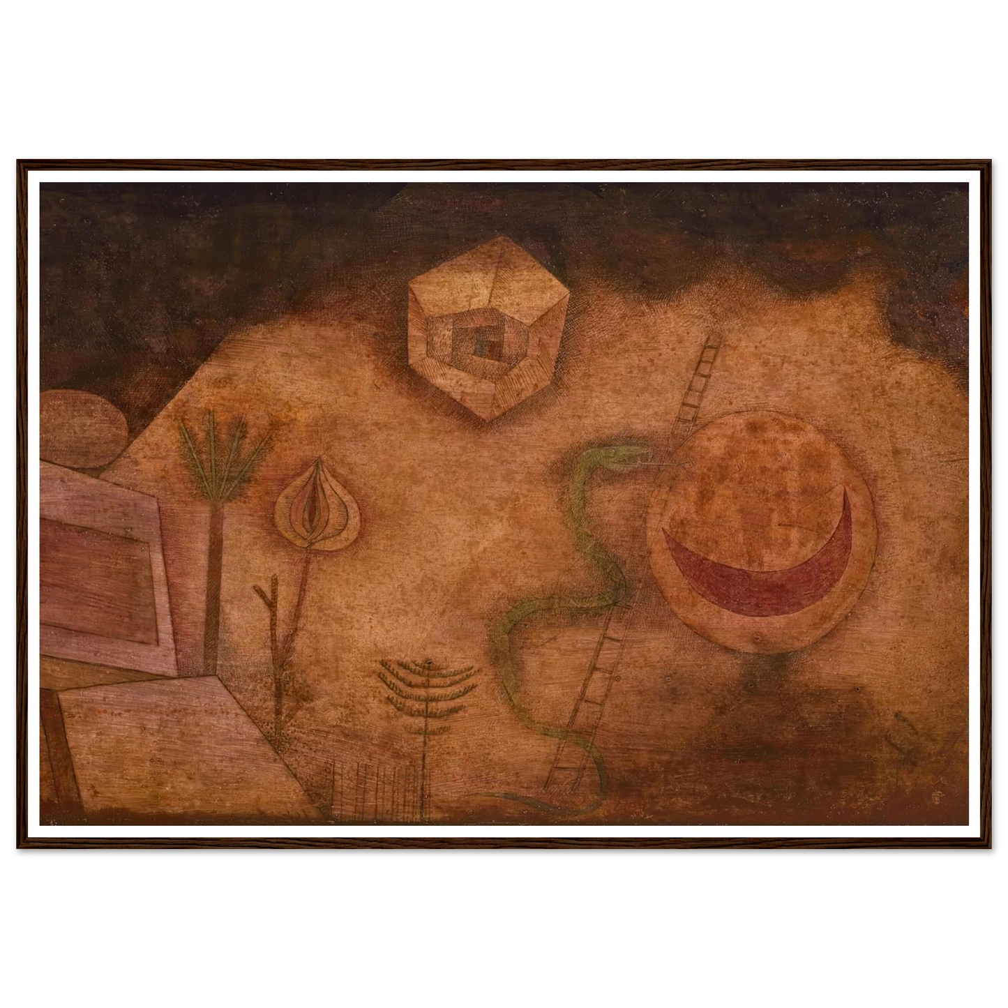 Die Schlange auf der Leiter (1929) Art Print | Paul Klee - Framed Poster - 30x40 cm / 12x16″ - Black frame