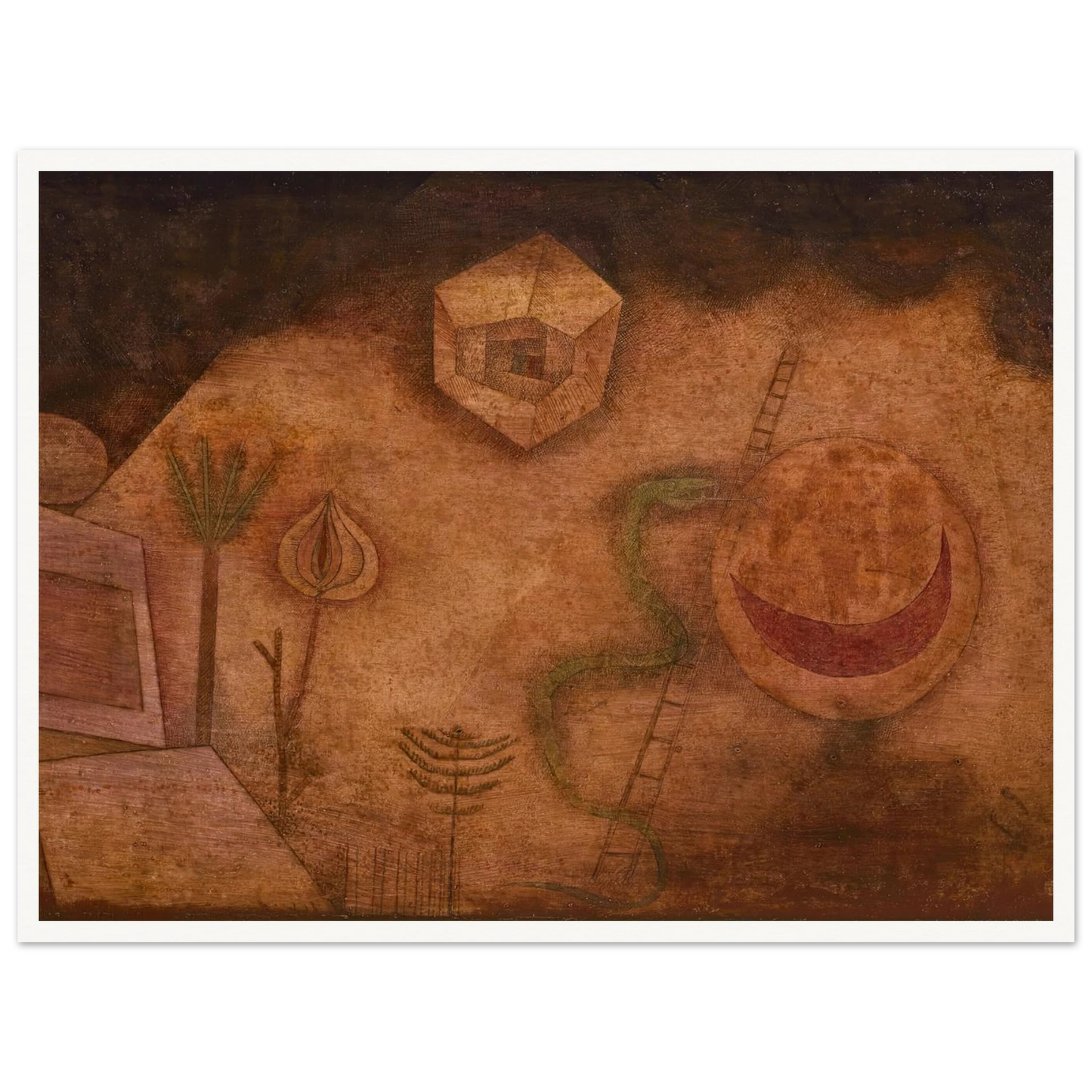 Die Schlange auf der Leiter (1929) Art Print | Paul Klee - Framed Poster - 30x40 cm / 12x16″ - Black frame