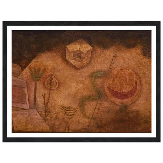 Die Schlange auf der Leiter (1929) Art Print | Paul Klee - Framed Poster - 30x40 cm / 12x16″ - Black frame