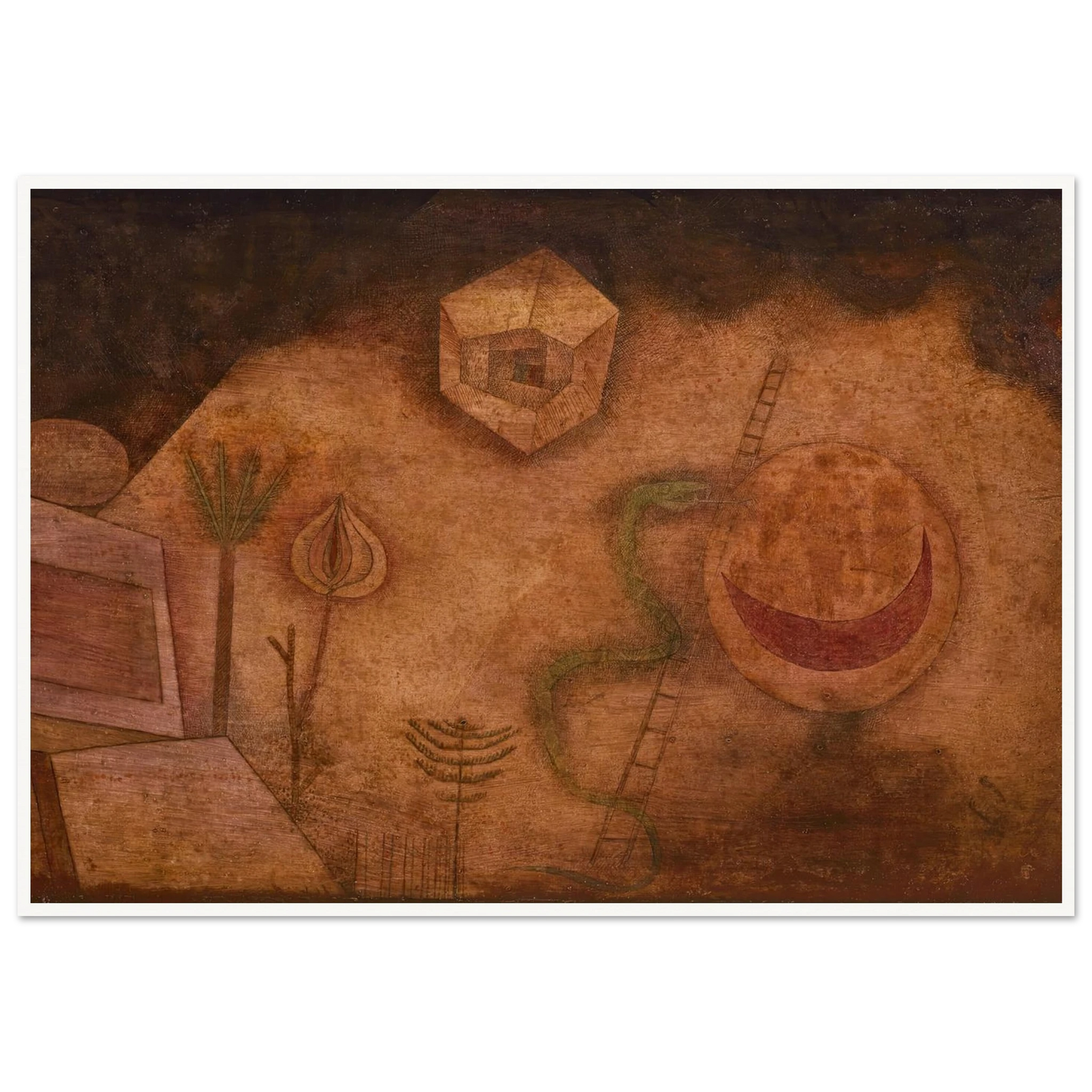 Die Schlange auf der Leiter (1929) Art Print | Paul Klee - Framed Poster - 30x40 cm / 12x16″ - Black frame